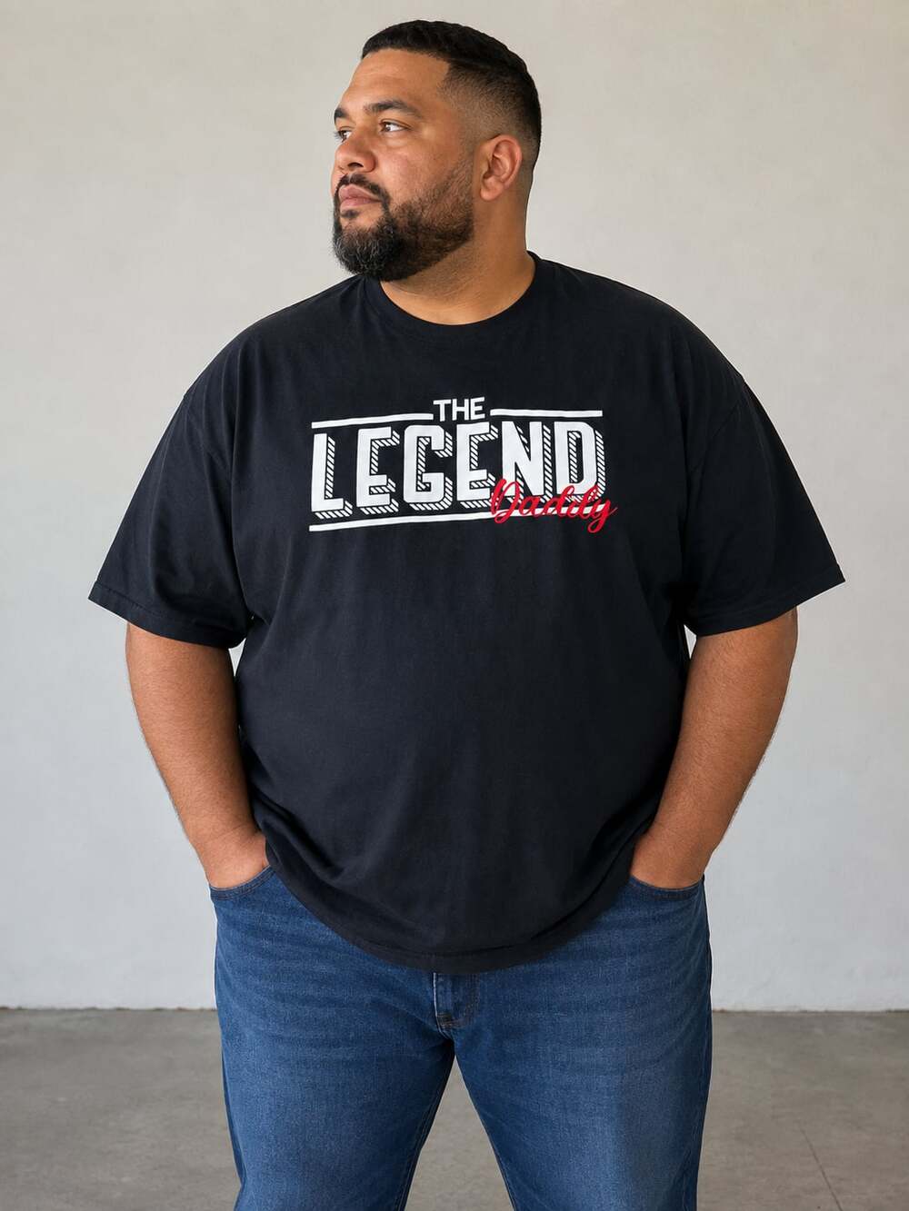 Gildan Heavy Cotton Black Graphic T-Shirt The Legend Daddy
M117